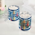 thumbnail image 2 of Yayeee 2 Pack Qtip Holder Bathroom Cotton Swab Canister with Lid Clear Dispenser Set, Green Sailboats, 2 of 6