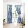 thumbnail image 3 of Navy Blue Vintage Blackout Curtains for Bedroom/Living Room, Thermal Insulated Kitchen Curtains, Stripes Painting Retro Abstract Art Grommet Darkening Window Treatment Drapes 52"x84"x2, 3 of 8