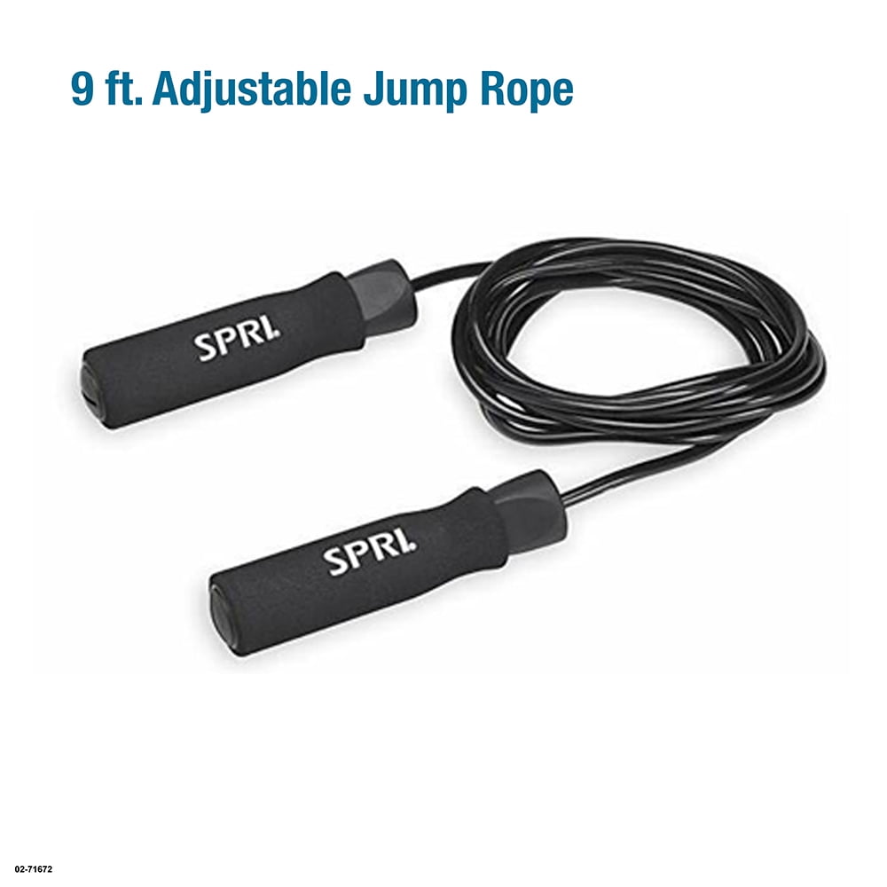 SPRI Home Gym Essentials Kit Includes Jump Rope Push up Bars Ab Wheel and Medium Resistance Tube Walmart