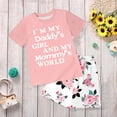thumbnail image 2 of CAICJ98 Girls Toddler Summer Clothes 2T 3T 4T 5T Kids 2-12 Years Girls Short Sleeve T-Shirt + Stretch Shorts Set Toddler Girl Outfit (Light Pink,9-10 Years）, 2 of 4