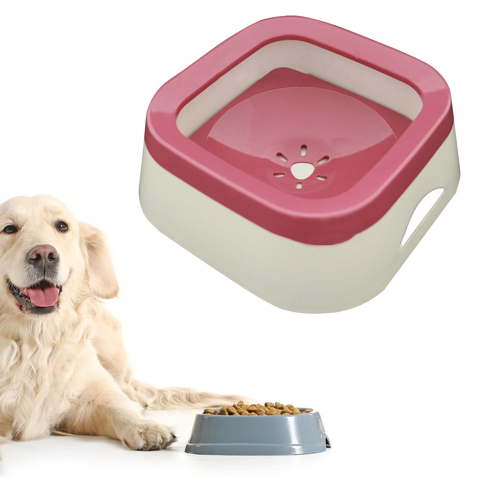 Dog Water Bowl Dispenser Cat Drinking Feeder Supplies Accessories Water Fountain 1L Big Capacity Water Bowl Dispenser for pet Pink