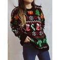 thumbnail image 3 of SUNSIOM Chandails de Noël pour Femmes, Manches Longues, Col Rond, Bas Flocon de Neige, Pull Décontracté, 3 of 6