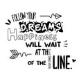 thumbnail image 2 of Home Wall Decal - Follow Your Dreams - Joyful Adventure Design Dream Quote Typography with Cute Arrow Design - Proudly Hand Made Decal - Size: 10 In(W) x 8 In(H), 2 of 5