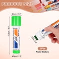 thumbnail image 2 of Uxcell Poster Markers, 2Pcs Large Capacity Permanent Huge Banners Posters Markers Bold Thick Chisel Tip Pen for Painting Drawing on Plastic Glass Wood Fabric, Light Green(0.8" Tip Width), 2 of 7