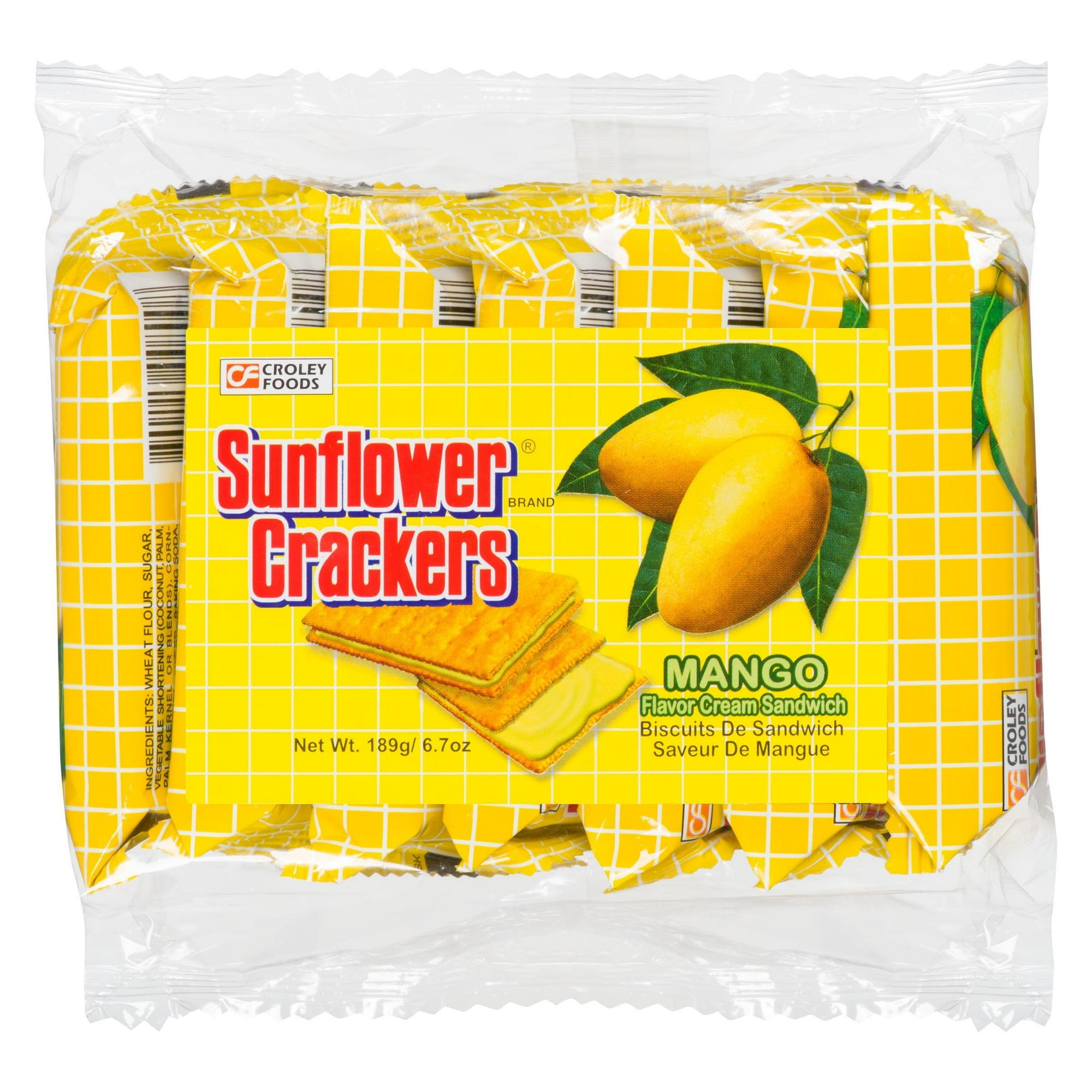 Sunflower Crackers Mango Flavor Cream Sandwich 189g per pack, Sunflower Crackers Mango Flavor Cream Sandwich