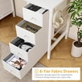 thumbnail image 5 of White Computer Desk with Fabric Drawers for Storage, 55 inch Home Office Desk with 8 Fabric Drawers, Writing Study Desk for Bedroom, 5 of 7