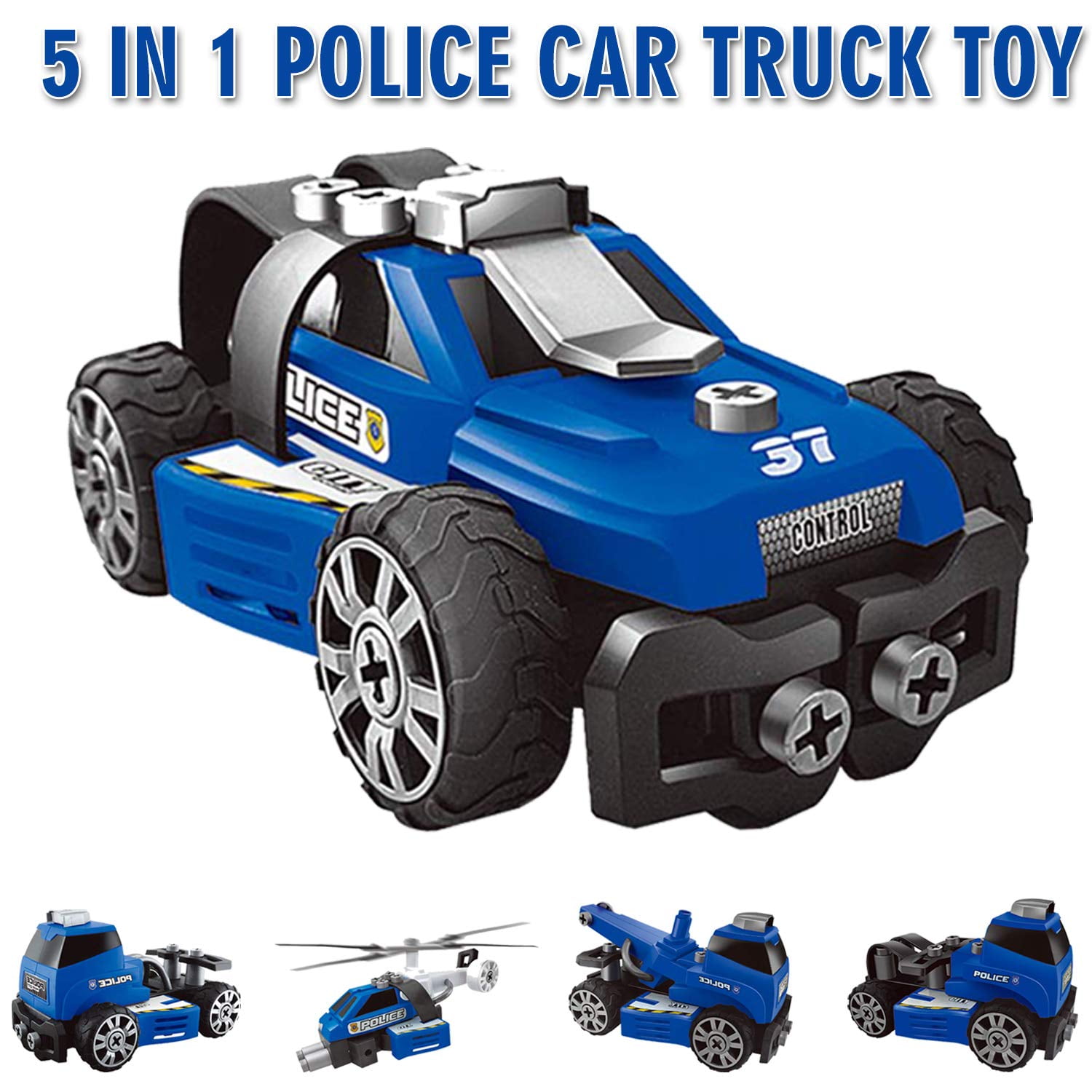 toy police car with policeman