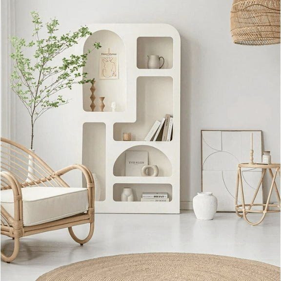 Modern Minimalist Wood Display and Storage Cabinet