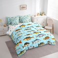 thumbnail image 2 of Manfei Cartoon Fish Queen Bedding, Marine Animal Bedding Comforter Set Queen, Light Blue, Polkadot Reversible, 7pcs, 2 of 6