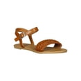 thumbnail image 1 of Women Metallic /LeatheretteWoven Open Toe Flat Sandal 18471, 1 of 6
