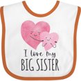 thumbnail image 3 of Inktastic I Love My Big Sister Two Hugging Hearts Boys or Girls Baby Bib, 3 of 4