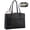 Black, variant on LOVEVOOK Laptop Tote Bag for Women,Computer Work Bag With Large Cup Holder,15.6 Inch Waterproof PU Leather Purse Briefcase for Teacher