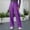 *Purple, variant on ClodeEU Women's Stretch Faux Leather Straight Leg Pants,Trendy Baggy Pant With Button Purple,Womens Plus M