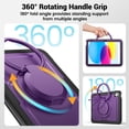 thumbnail image 5 of XYX Case for iPad (A16) 11th Gen 2025/ iPad 10th Gen 10.9 Inch 2022 with Rotating Stand, Shoulder Strap, 2in1 Shockproof Cover, Purple, 5 of 7