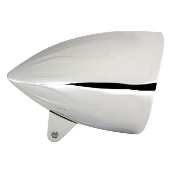 5.75 in. Flamed Headlight Bucket, Chrome - Sleek with Visor, Sunset Boulevard
