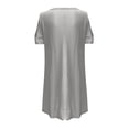 thumbnail image 5 of Summer Savings Clearance 2024! TAGOLD Womens Summer Dress, Women Fashion Round Neck Strapless Solid Short Sleeve Dress Casual Loose Dress Gray M, 5 of 5