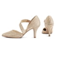 thumbnail image 2 of Pennysue Women's Gold Strappy Short Heels With Pointed Toes Size 7.5, 2 of 7