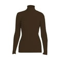thumbnail image 4 of Delayuji Womens Long Sleeve Tops Solid Color Turtleneck Knit Base Shirt In Autumn and Winter with Women's Sweater To Wear The Top Womens Tops Brown One Size, 4 of 4