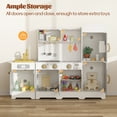 thumbnail image 4 of EVMORE Kids Play Kitchen Set, Wooden Pretend Kitchen Toy with Oven, Microwave, Faucet, Ice Maker, Refrigerator, Stove and Accessories, Gifts for Toddlers Children, 4 of 9