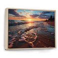 thumbnail image 2 of Designart "Scenic Sunset Beach I" Nautical & Beach Floater Framed Wall Art Print, 2 of 7