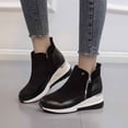 thumbnail image 2 of FRSASU Women's Mid Calf Boots Round Toe Comfort Low Heel Slouchy Dress Ankle Booties Black, 2 of 6