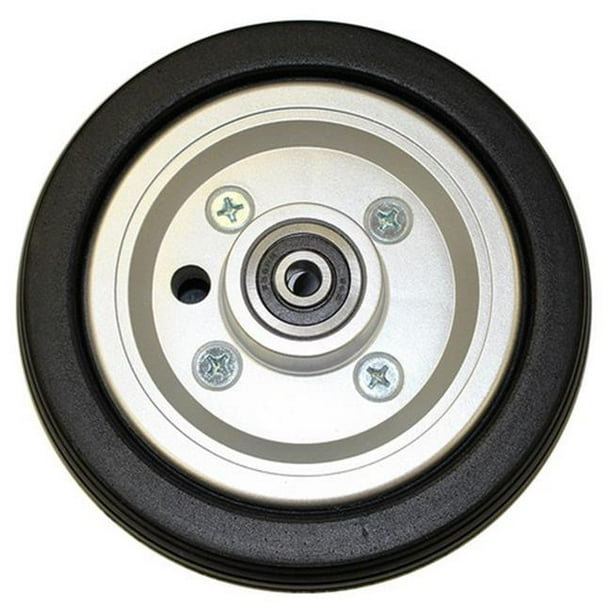 New Solutions CW234B 6 x 2 in. Bearings & Spacers Caster Silver Rim Tire for Wheelchair, Black
