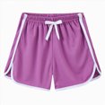 thumbnail image 4 of NIEWTR Girls Color Block Drawstring Shorts Lightweight Playful Shorts Durable Full Coverage Wear(Purple,5-6 Years), 4 of 9