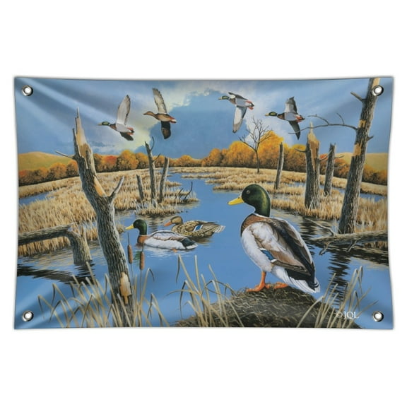 Ducks in the Lake and in Flight Home Business Office Sign