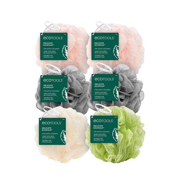Esponja de baño EcoTools Delicate EcoPouf exfoliante, 6 unidades