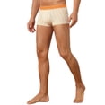 thumbnail image 4 of INSPIRE CHIC Men's Striped Stretch Waistband Comfortable Mid-Waisted Boxer Underwear 30 Light Yellow, 4 of 5
