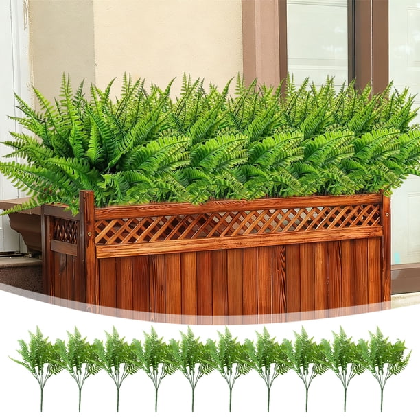 Plantas Decorativas Artificiales de Césped Persa Verde (Paquete de 10) | Plástico | 39 Cm | Decoración para El Hogar, El Jardín y Las Fiestas