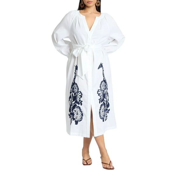 ELOQUII Women's Plus Size Relaxed Dress With Applique