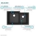 thumbnail image 7 of Elkay Elgulbo3322 Quartz Classic 33" Undermount Double Basin Quartz Composite Kitchen Sink, 7 of 7
