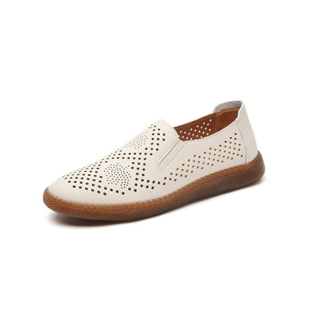

Zodanni Womens Nonslip Flat Casual Shoes Ladies Work Hollow Out Loafers Soft Sole Flats