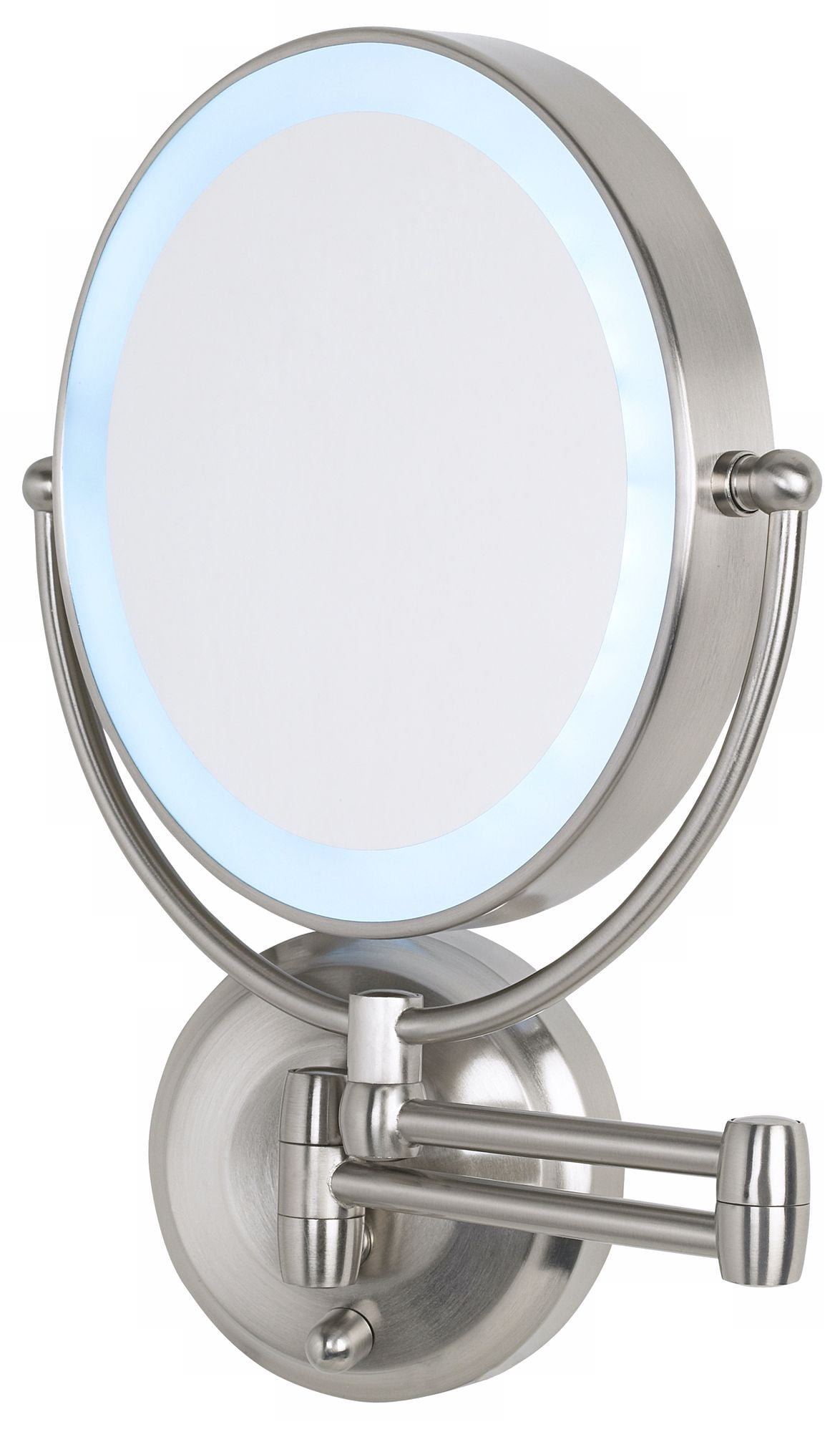 Zadro Zadro Cordless LED Pivoting Satin Nickel Wall Mount Mirror
