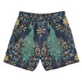 thumbnail image 7 of FORMRS Boys Swim Trunks Quick Dry Mesh Liner Boardshorts Sizes XS-XL, Navy Blue Peacock Pattern, 7 of 7