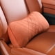 thumbnail image 5 of Reposacabezas de coche de terciopelo de cuero bordado | Cojín de soporte para el cuello suave y transpirable de ante | Decoración elegante | Compatible con la mayoría de los vehículos | Limpieza, 5 of 6
