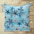 thumbnail image 2 of Ella Finley 70136 Reach for the Stars Indoor & Outdoor Reversible Tufted Square Chair Cushion, Blue - Pack of 2, 2 of 2
