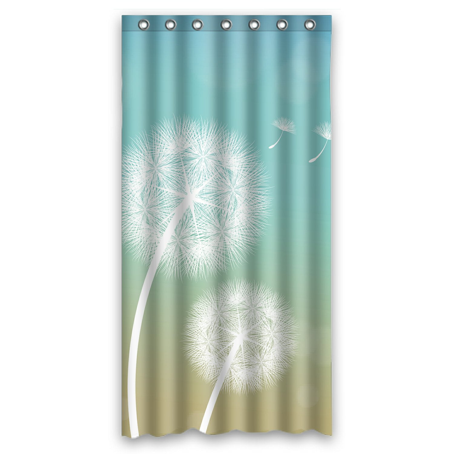 PHFZK Floral Flower Shower Curtain, Blowing Dandelion Polyester Fabric