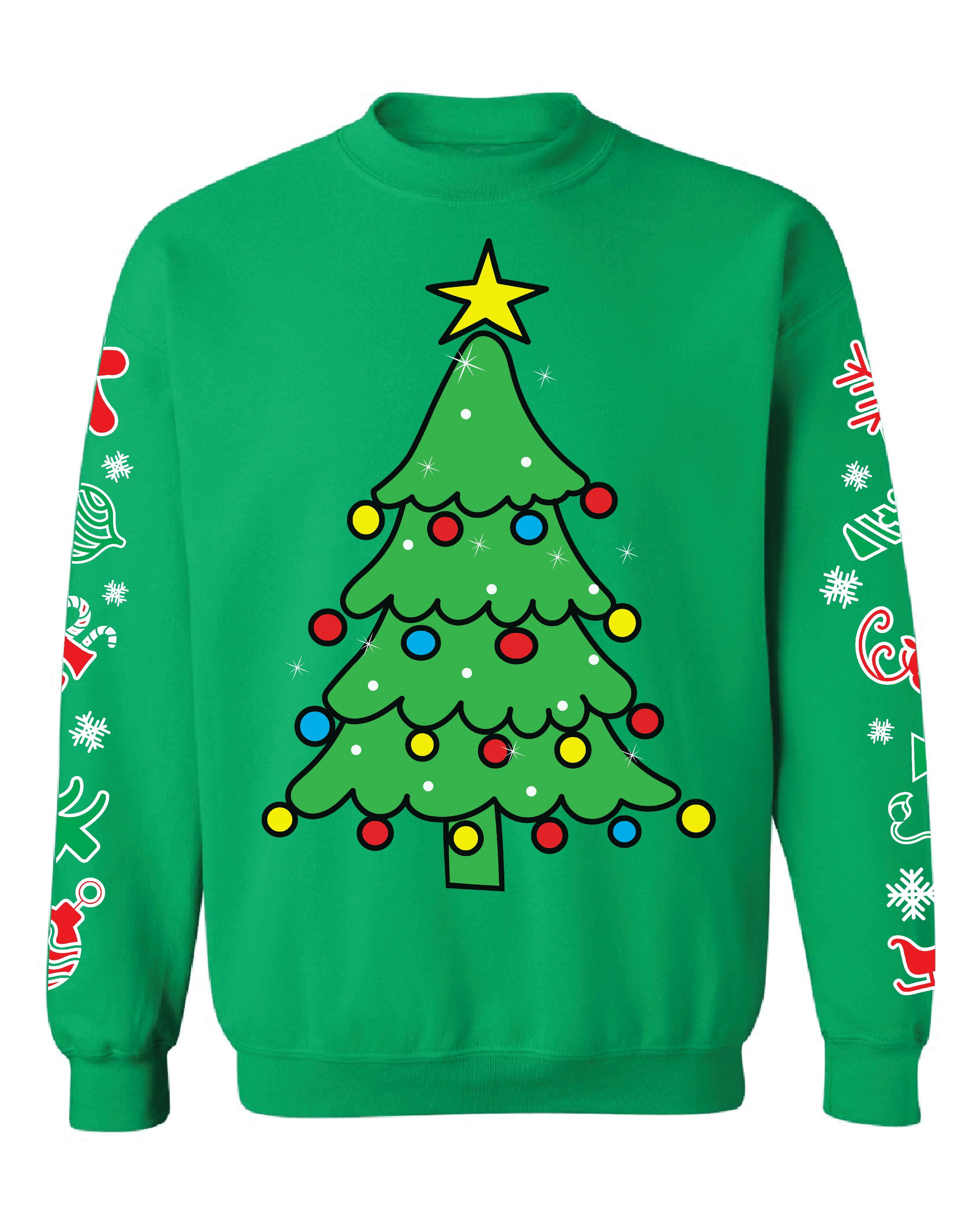 Tuxedo Ugly Christmas Costume Crewnecks Xmas Tree Vest Holiday Sweatshirts 