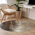 thumbnail image 4 of Round Rugs 4Ft, Brown Round Area Rug Washable Indoor Throw Carpet, Modern Abstract Art Oil Painting Ombre Soft Non Slip Circle Rug for Kitchen Nursery Room Home Decor Aesthetic, 4 of 8