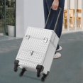 thumbnail image 3 of YIYIBYUS Rolling Makeup Train Case, Durable Large Capacity Makeup Trolley Organizer w/Wheels, Professional Manicure Storage Case Rolling Nail Case W/lock (Pink), 3 of 18