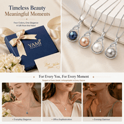 YAMI Jewelry Yami 10-11mm Tahitian Cultured Black Pearl Necklace Pendant 925 Sterling Silver18+2 in Valentine's Day Gifts for Her