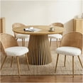 thumbnail image 5 of COSMOS Bohemian Modern Rattan Dining Chair Set of 2, Brown Wicker with Beige Cushion, Indoor Boho Kitchen Seating, 5 of 10