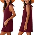thumbnail image 6 of QUNYINEY Sleeveless Sundresses for Women Plus Size Cotton Linen Casual Red Midi Tank Dress V Neck Vacation Summer Casual Loose Fit Dresses, 6 of 9