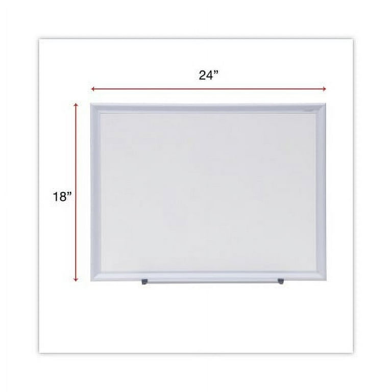 Deluxe Melamine Dry Erase Board, 24 x 18, Melamine White Surface, Silver Aluminum Frame Deluxe Melamine Dry Erase Board, 24 x 18, Melamine White Surface, Silver Aluminum Frame