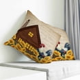 thumbnail image 4 of Throw Pillow Covers 24x24 Inch, Farmhouse Sunflowers Decorative Pillow Cases for Couch Sofa Bed, Vintage Roosters Farm Countryside Cotton Linen Square Home Decor Pillowcases with Hidden Zipper, 4 of 7