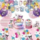thumbnail image 2 of Serie Sanrio de moda, vajilla para fiesta de cumpleaños, pancarta desechable, adorno para tarta, bandera colgante, globos de Hello Kitty, decoración de cumpleaños, 2 of 3