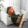 thumbnail image 2 of Cleveland Custom Throw Blanket 40 * 50, Throw Blankets Printed with Any Name and Number for Men Women, Personalized Football Gifts for Fans, 2 of 5