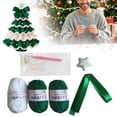 thumbnail image 1 of Outdoor Christmas Decorations Desktop Ornament DIY Crochet Christmas Tree Set Red And Green Christmas Tree Crochet Set Christmas Tree Ornament Decoration With Instruction Manual Included, 1 of 8